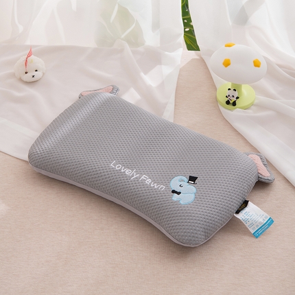 91家纺网 家纺一手货源 找家纺 芯洲 2025新款凉豆豆儿童学生枕卡通小象枕芯荞麦枕 魔术小象-灰  28*48cm