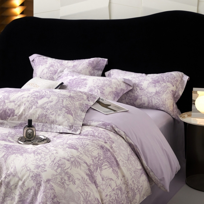 91家纺网 家纺一手货源 找家纺 2025春夏新款【奥斯汀】红金裸盖™棉全棉纯棉红金裸盖棉四件套 （标准号全网控价（折后券后）不低于199元） 奥斯汀-紫