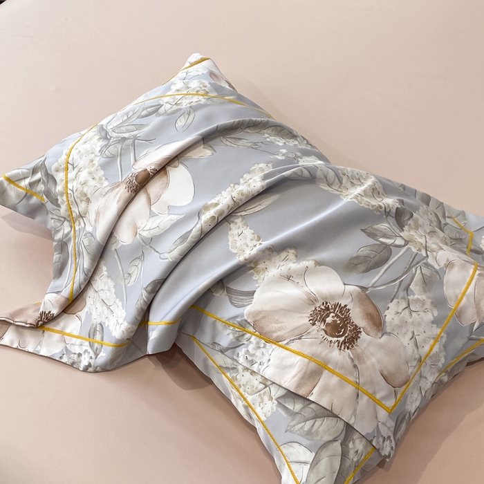 91家纺网 家纺一手货源 找家纺 绘萱2025爆款直播印花水洗天丝夏被四件套凉感水洗真丝冰丝夏凉被空调被花颜