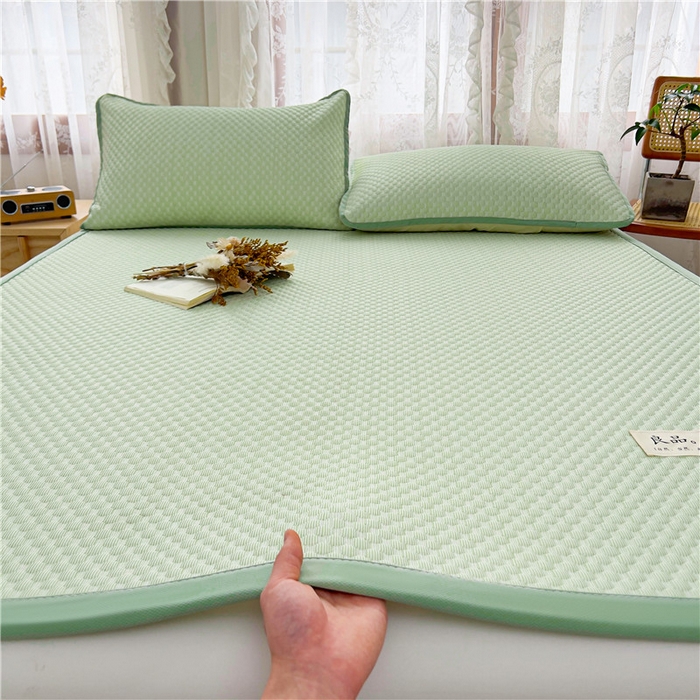 91家纺网 家纺一手货源 找家纺 喜居 2025新款无印风豆豆席宽边平席冰豆豆凉豆豆凉席 奶昔绿