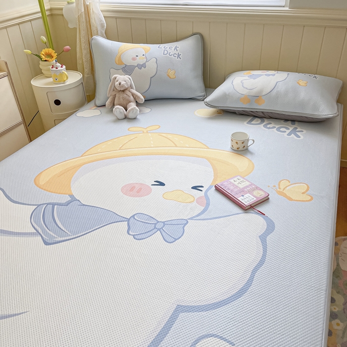 91家纺网 家纺一手货源 找家纺 慕尚家纺 2025新款凉感卡通工艺席 达克鸭