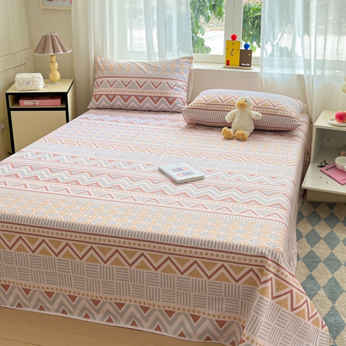 91家纺网 家纺一手货源 找家纺 莱通2025新款原棉老粗布床单 梦曼迪