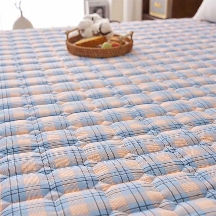 91家纺网 家纺一手货源 找家纺 艺博床垫 2025新款水洗棉棉花床垫成人款 简兮蓝