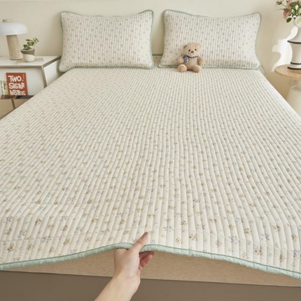 子由家居 2025新款纯棉印花夹棉床盖 棉花被-花艺