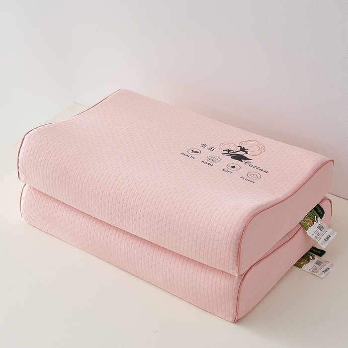 91家纺网 家纺一手货源 找家纺 沃兰国际 2025新款生态乳胶枕枕头枕芯 粉色曲线