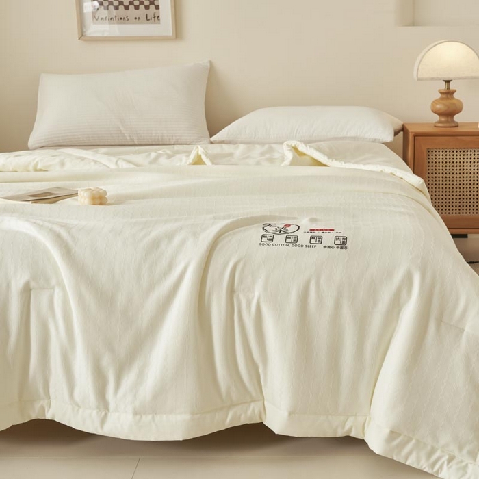 91家纺网 家纺一手货源 找家纺 （总）子由家居 2025新款水洗棉原棉提花大豆夏被被子被芯