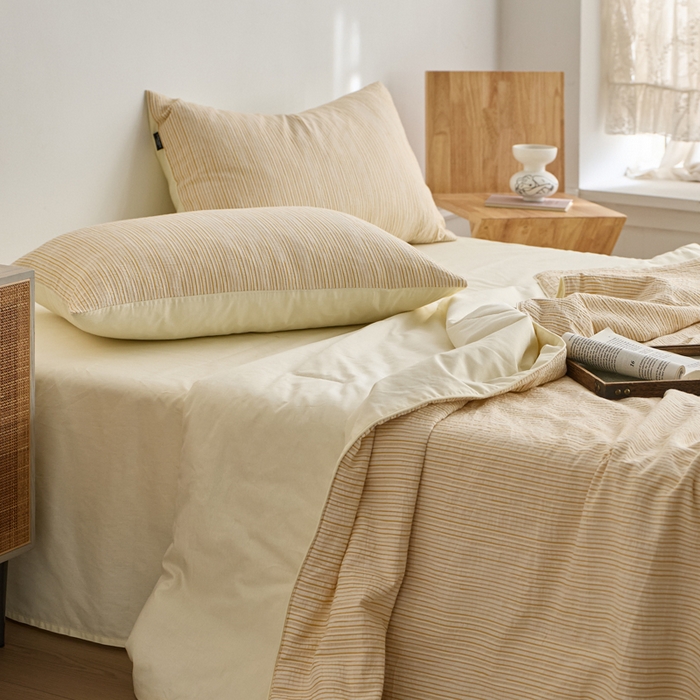 91家纺网 家纺一手货源 找家纺 2025新款原创侘寂系列全棉夏被-夏被四件套 茉系芒茶