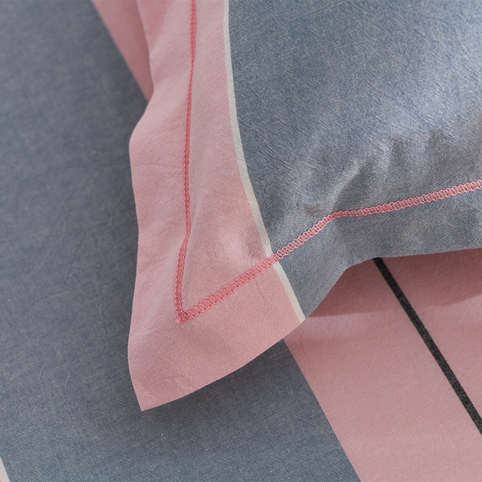 91家纺网 家纺一手货源 找家纺 润淳家居 2025新款A类全棉水洗棉四件套三件套 米菲 粉