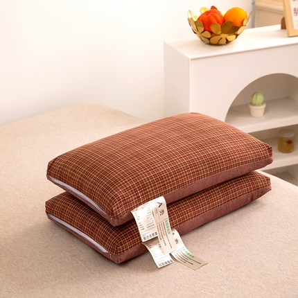 91家纺网 家纺一手货源 找家纺 （总）枕之坊 2025新款全棉色织水洗棉双拼简格荞麦枕