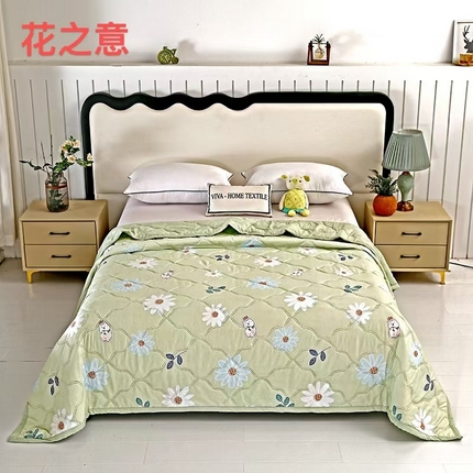 91家纺网 家纺一手货源 找家纺 富之纹家纺 2025新款水洗棉亲肤棉超声波压花夏被直播供应链引流爆款 花之意