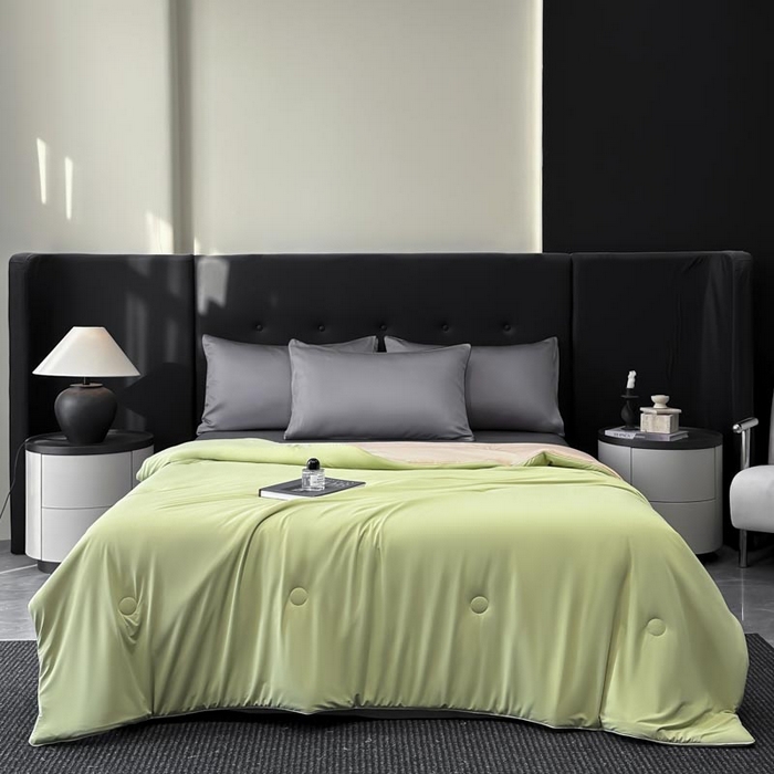 91家纺网 家纺一手货源 找家纺 子由家居 2025新款锦纶凉感大豆纤维夏被被子被芯 即刻凉感-抹绿