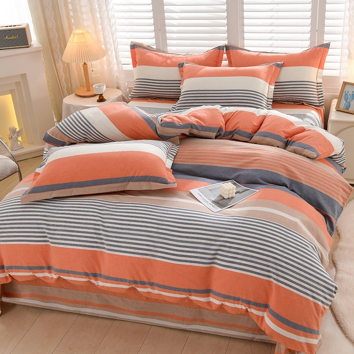 91家纺网 家纺一手货源 找家纺 润淳家居 2025新款A类全棉水洗棉四件套三件套 风华 兰