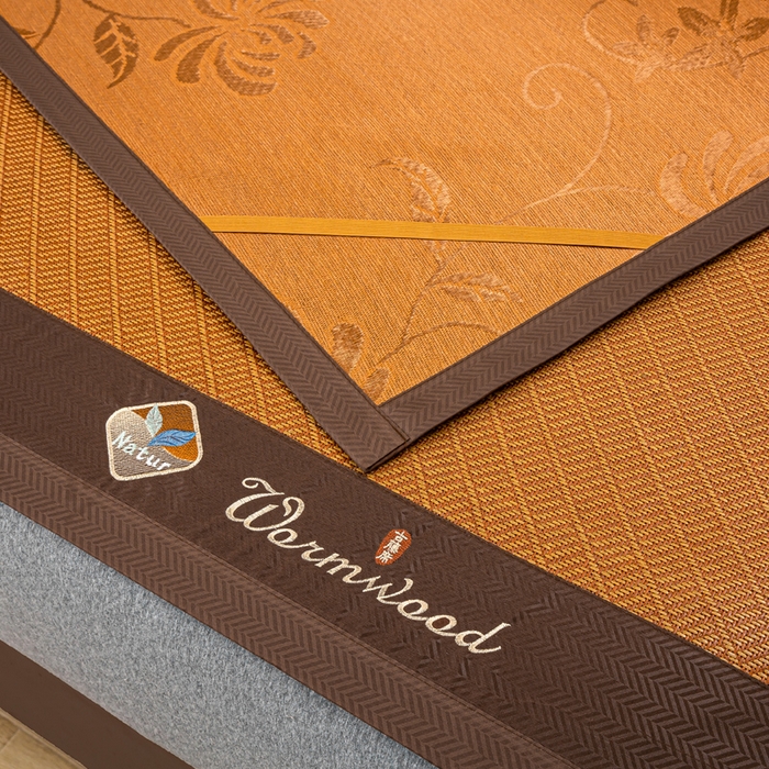 91家纺网 家纺一手货源 找家纺 81号家纺 2025新款古藤席三件套凉席三件套 古藤席-条纹咖