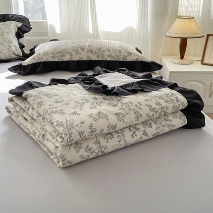 91家纺网 家纺一手货源 找家纺 首尔家纺 2025新款双层纱夏被系列 田园生活