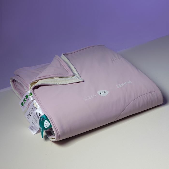 91家纺网 家纺一手货源 找家纺 莱福仕家纺 2025新款酣睡星球双面凉感夏被被子被芯 凉感夏被-雾凇紫粉