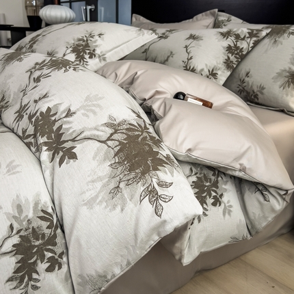 倾慕家纺 2025新款60S提花全棉四件套 南枝绿