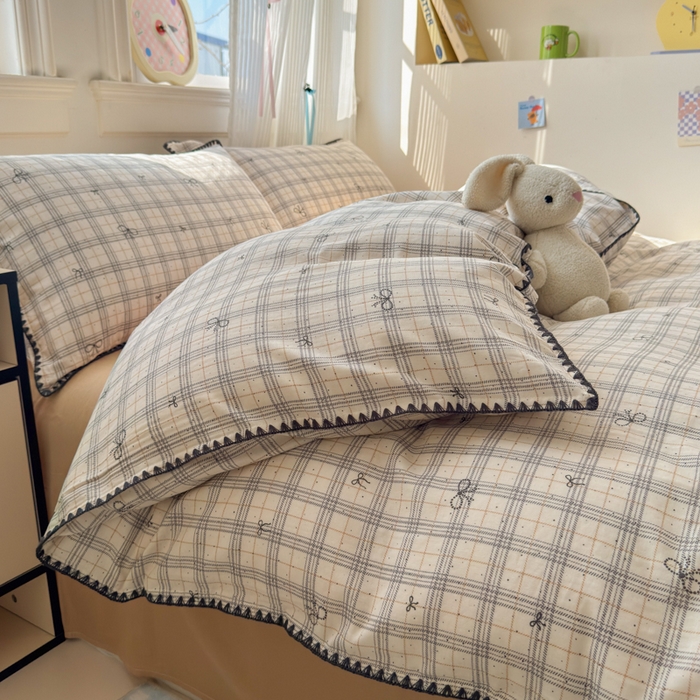 91家纺网 家纺一手货源 找家纺 （总）淑女公社家纺 2025春夏新款 贝壳边双层纱套件