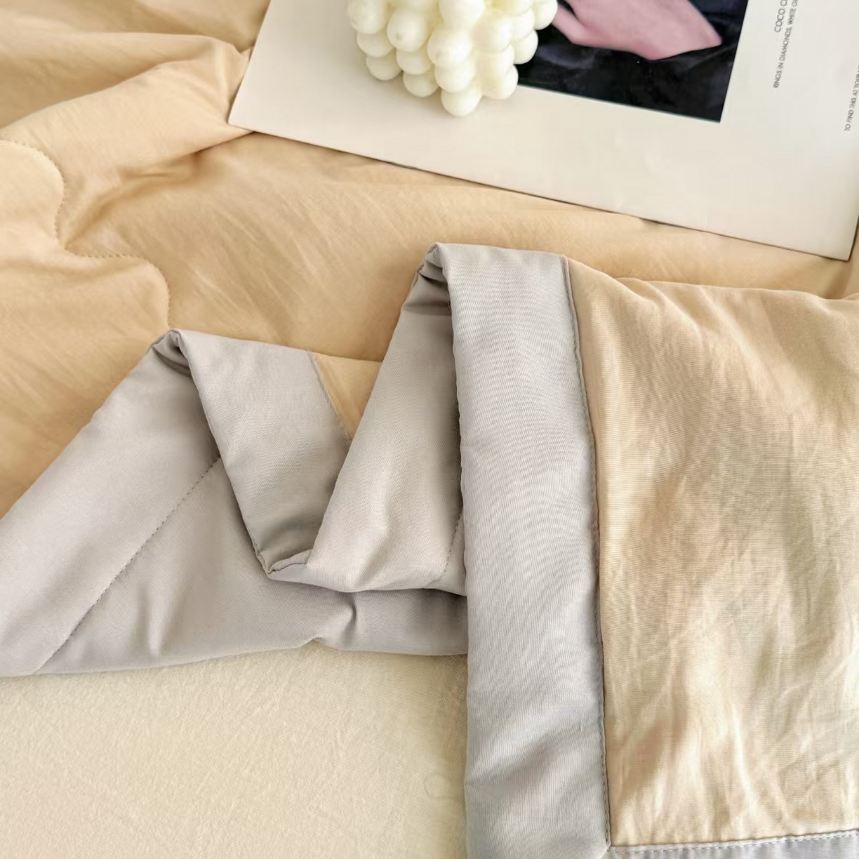 91家纺网 家纺一手货源 找家纺 2025野马新款夏被 糯糯棉-米驼