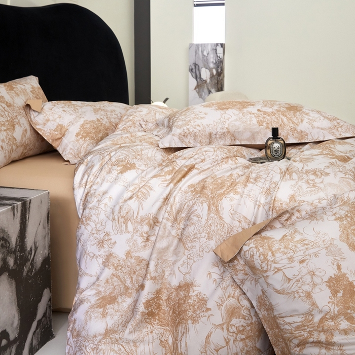 91家纺网 家纺一手货源 找家纺 2025春夏新款【奥斯汀】红金裸盖™棉全棉纯棉红金裸盖棉四件套 （标准号全网控价（折后券后）不低于199元） 奥斯汀-卡其