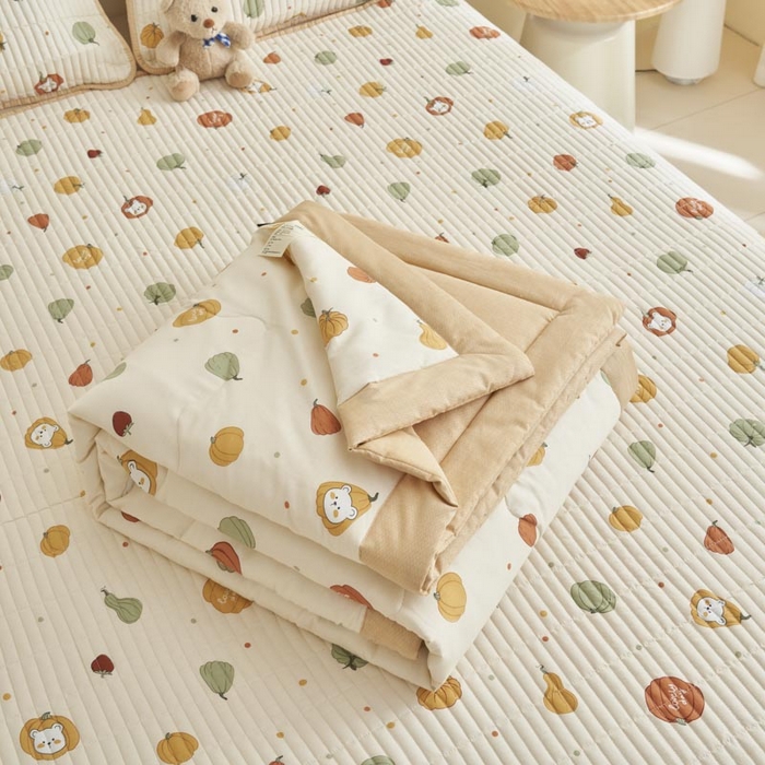 91家纺网 家纺一手货源 找家纺 子由家居 2025新款纯棉新疆棉花被被子被子 棉花被-南瓜