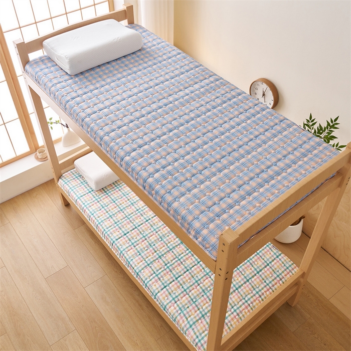 91家纺网 家纺一手货源 找家纺 艺博床垫 2025新款水洗棉棉花学生床垫 简兮蓝