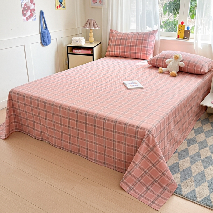 91家纺网 家纺一手货源 找家纺 莱通2025新款原棉老粗布床单 格调爱雅