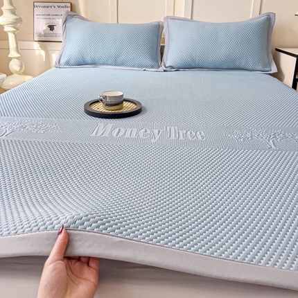 91家纺网 家纺一手货源 找家纺 （总）乐萱家纺 2025新款A类凉感豆豆席三件套PE中分子凉席乙纶凉席床席