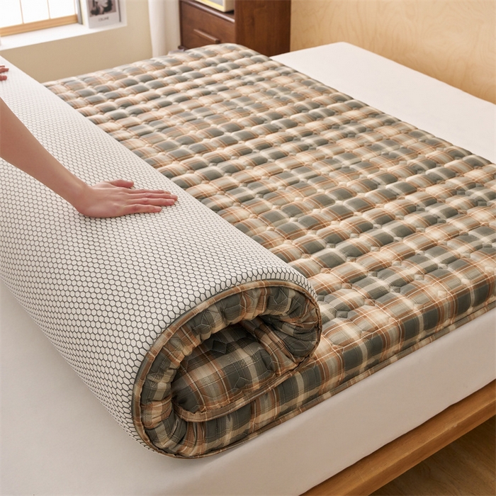 91家纺网 家纺一手货源 找家纺 艺博床垫 2025新款水洗棉棉花床垫成人款 古早格