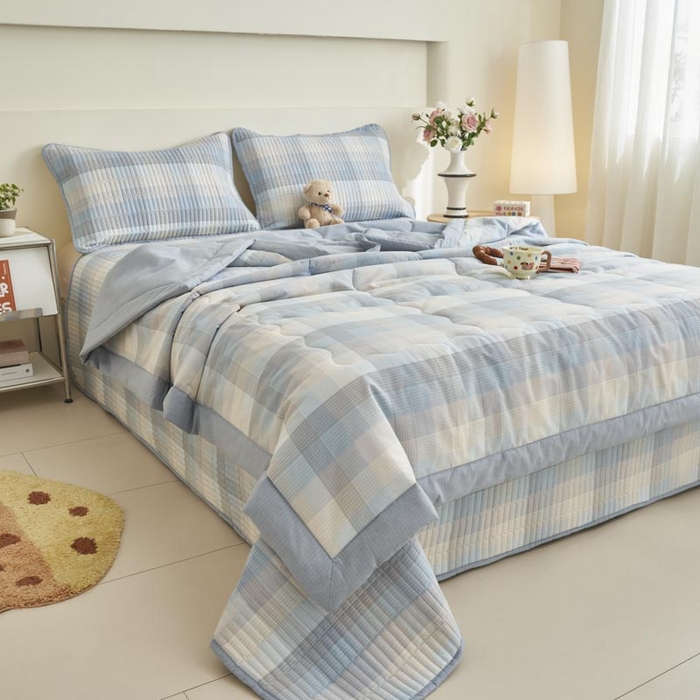 91家纺网 家纺一手货源 找家纺 子由家居 2025新款纯棉新疆棉花被被子被子 棉花被-经典格