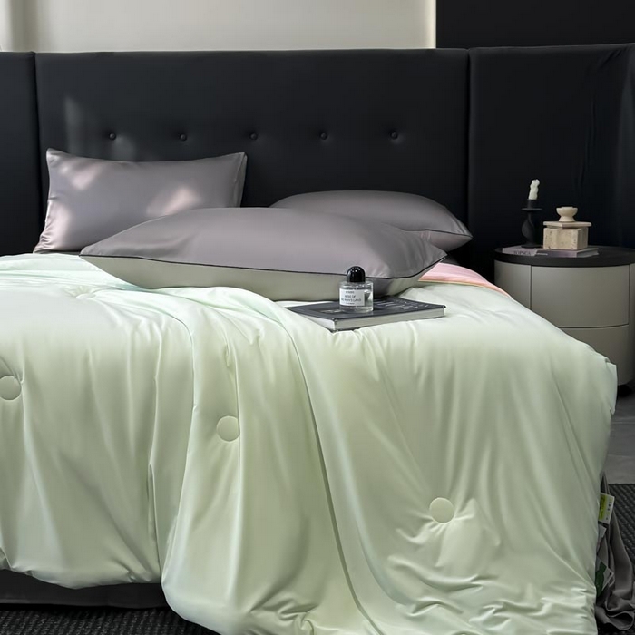 91家纺网 家纺一手货源 找家纺 子由家居 2025新款锦纶凉感大豆纤维夏被被子被芯 即刻凉感-水绿