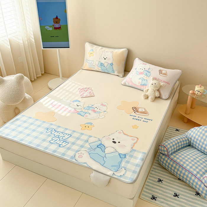 91家纺网 家纺一手货源 找家纺 慕尚家纺 2025新款凉感卡通工艺席 圆满