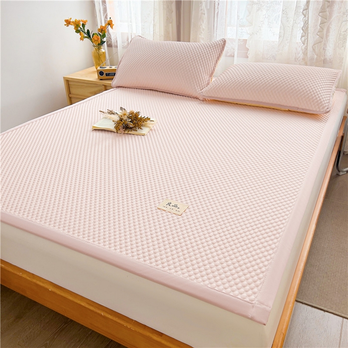 91家纺网 家纺一手货源 找家纺 喜居 2025新款无印风豆豆席宽边平席冰豆豆凉豆豆凉席 浅妃粉