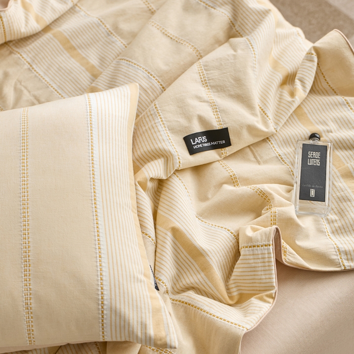 91家纺网 家纺一手货源 找家纺 2025新款原创侘寂系列全棉夏被-夏被四件套 瑞系奶黄