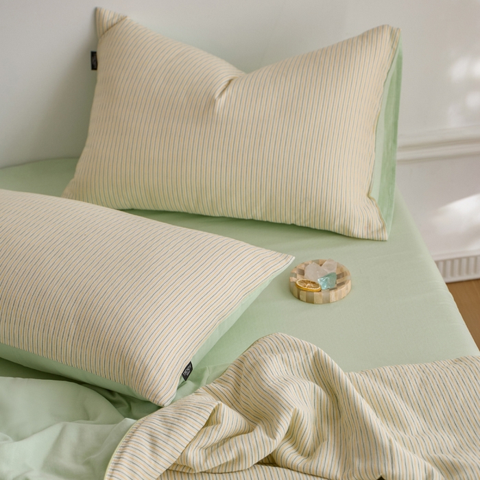 91家纺网 家纺一手货源 找家纺 2025新款原创侘寂系列全棉夏被-夏被四件套 森系薄荷