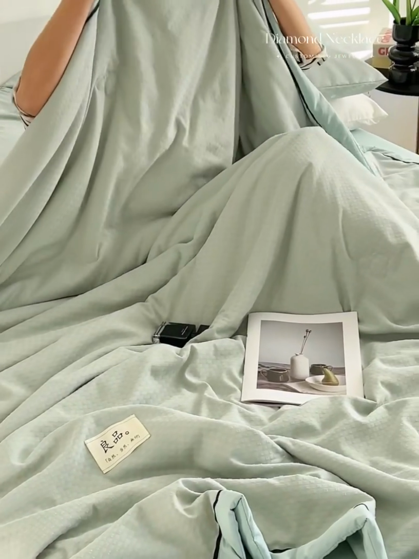 91家纺网 家纺一手货源 找家纺 子由家居 2025新款雪花棉提花大豆被被子被芯 雪花棉-浅蓝