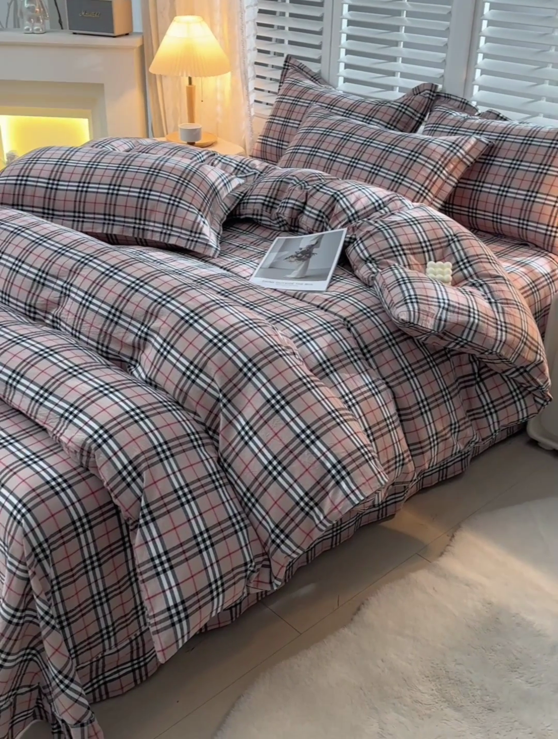 91家纺网 家纺一手货源 找家纺 润淳家居 2025新款A类全棉水洗棉四件套三件套 巴宝莉 迷你格