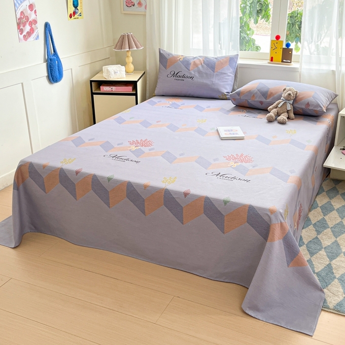 91家纺网 家纺一手货源 找家纺 莱通2025新款原棉老粗布床单 稻花香