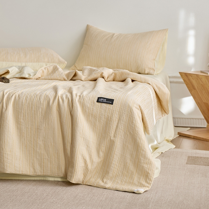 91家纺网 家纺一手货源 找家纺 2025新款原创侘寂系列全棉夏被-夏被四件套 茉系芒茶