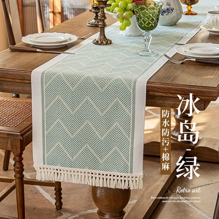 南通大梧纺织 2025新款北欧桌旗（防泼水） 冰岛-绿
