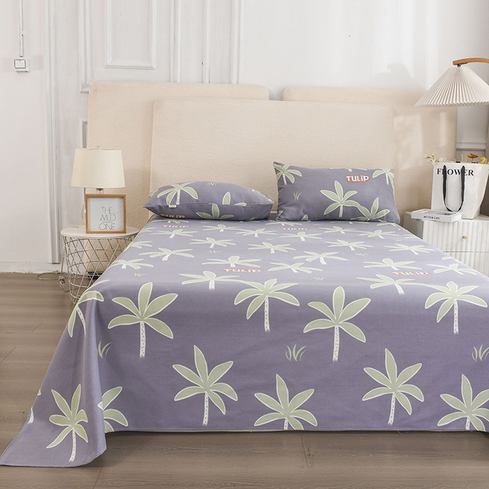 91家纺网 家纺一手货源 找家纺 红日子纺织品 2025新款直播热卖原棉老粗布印花床单三件套 柏林梦镜