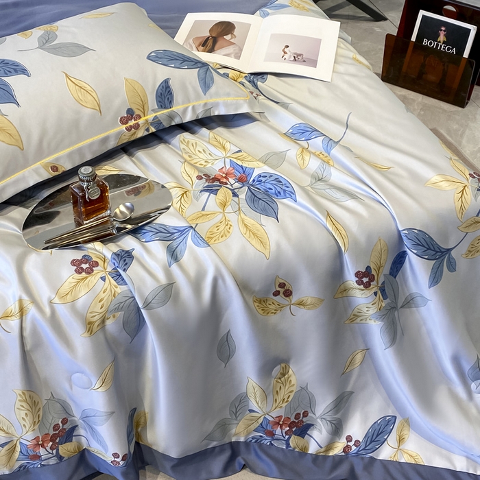 91家纺网 家纺一手货源 找家纺 绘萱2025爆款直播印花水洗天丝夏被四件套凉感水洗真丝冰丝夏凉被空调被春华秋实