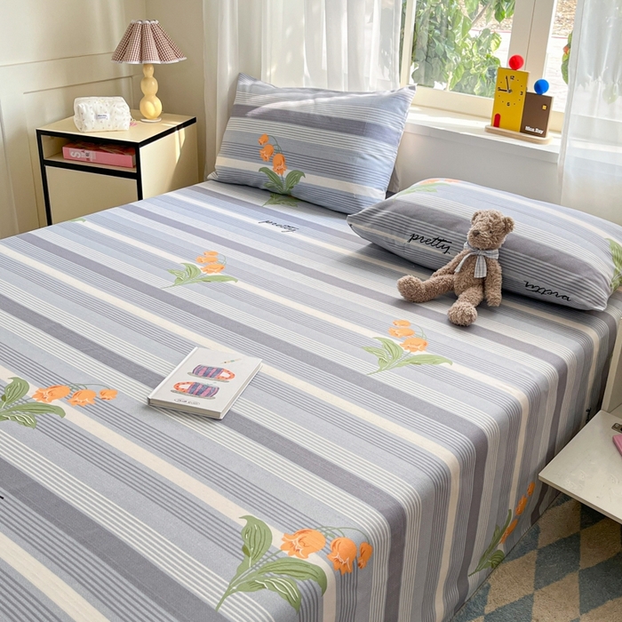 91家纺网 家纺一手货源 找家纺 莱通2025新款原棉老粗布床单 萱朵