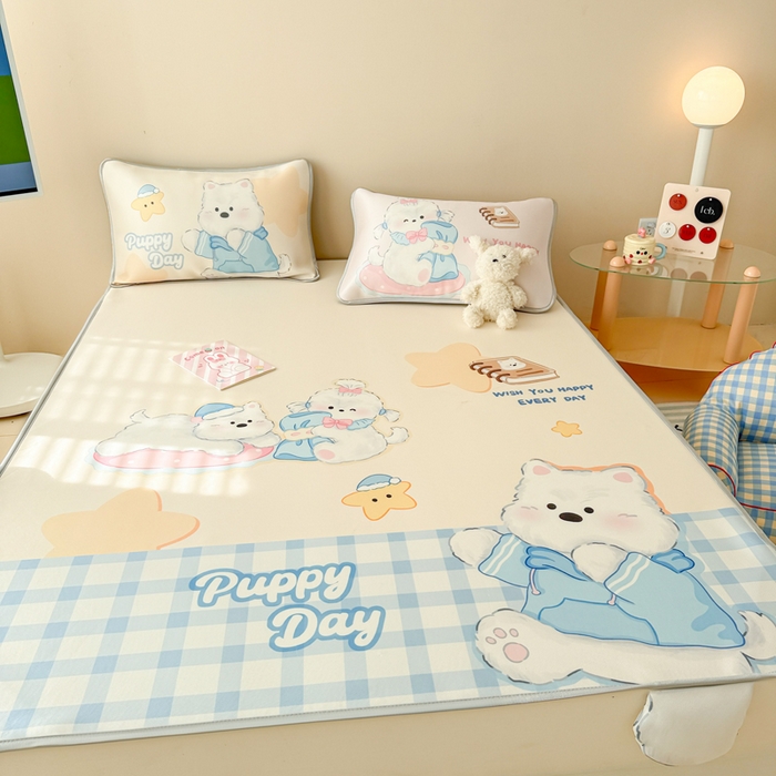 91家纺网 家纺一手货源 找家纺 慕尚家纺 2025新款凉感卡通工艺席 圆满