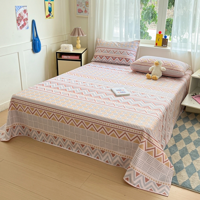 91家纺网 家纺一手货源 找家纺 莱通2025新款原棉老粗布床单 梦曼迪