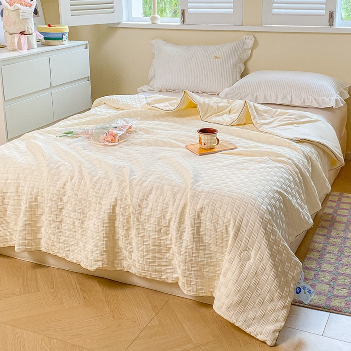 91家纺网 家纺一手货源 找家纺 （总）左右家纺 2025新款华夫格大豆夏被被子被芯