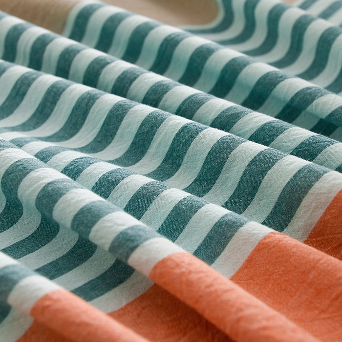 91家纺网 家纺一手货源 找家纺 润淳家居 2025新款A类全棉水洗棉四件套三件套 风华 绿