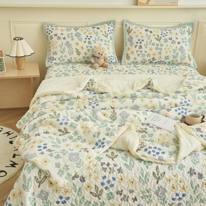 91家纺网 家纺一手货源 找家纺 子由家居 2025新款凉感丝豆豆夏被四件套 凉感豆豆被-四季如春