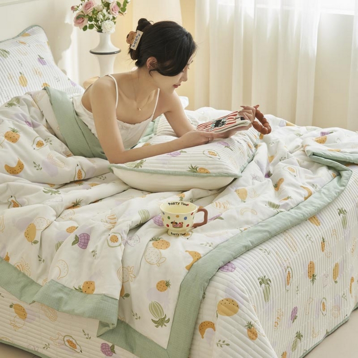 91家纺网 家纺一手货源 找家纺 子由家居 2025新款纯棉新疆棉花被被子被子 棉花被-热带水果