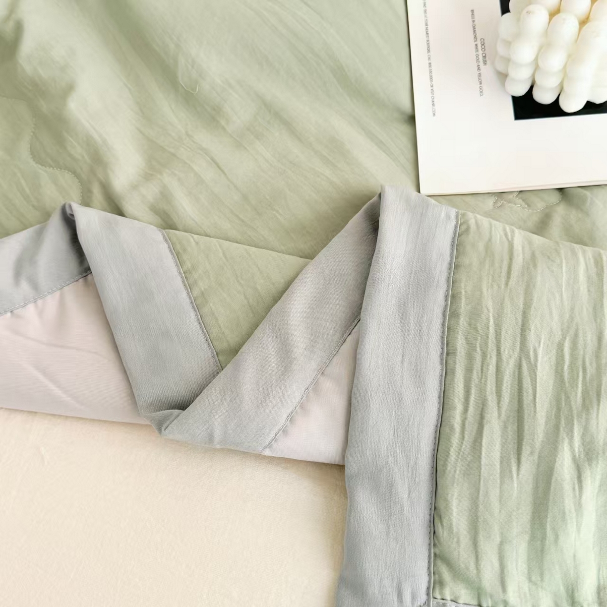 91家纺网 家纺一手货源 找家纺 2025野马新款夏被 糯糯棉-水绿