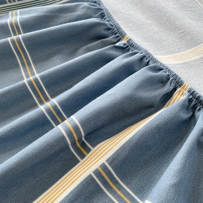 91家纺网 家纺一手货源 找家纺 凌云2025新款13372A类全棉床笠    绅士蓝